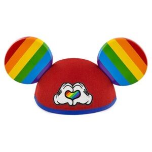 Disney Parks Rainbow Pride Mickey Ears Hat Love Hands Mouse Heart